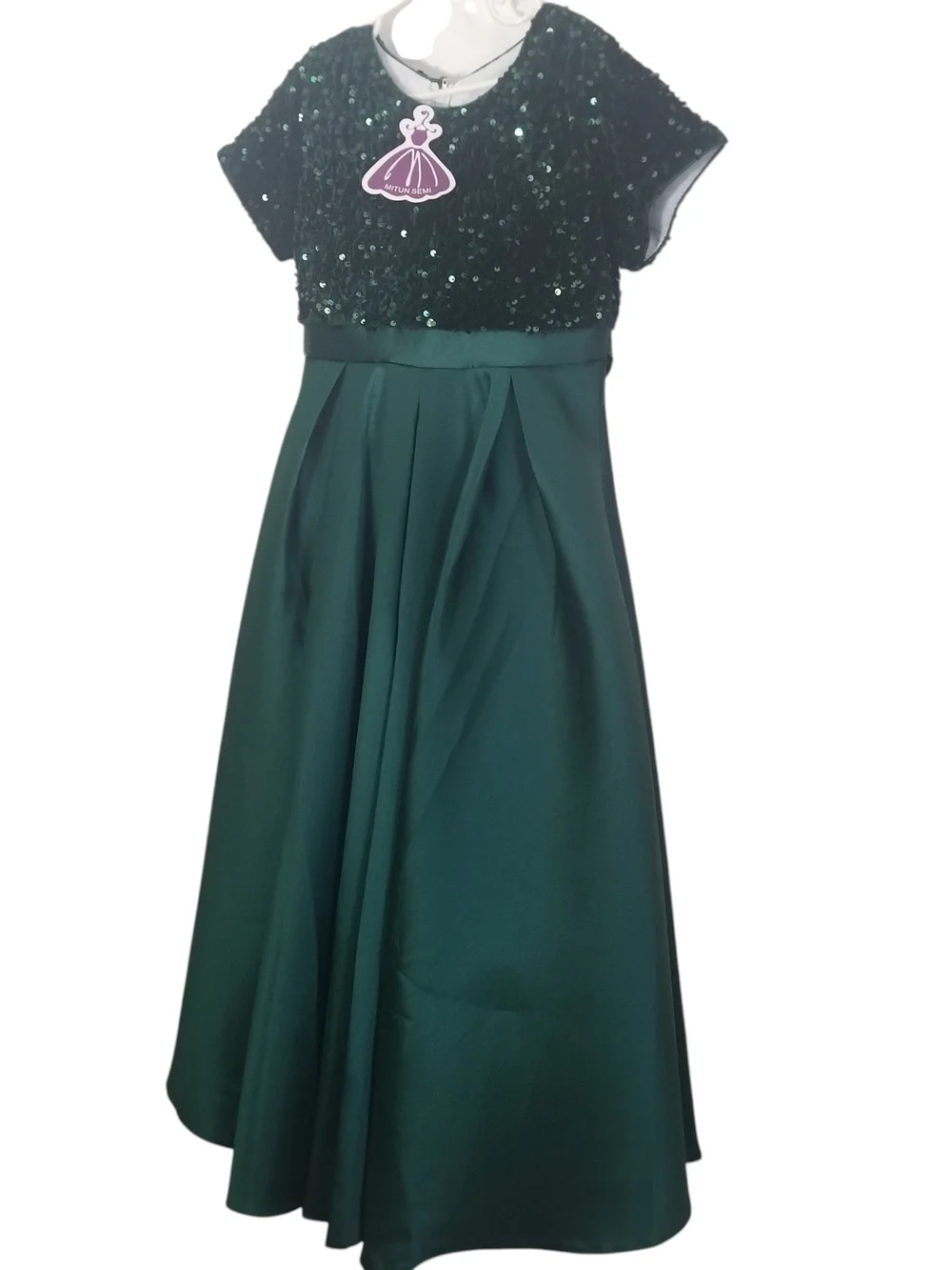 Girls' Sequin Bodice Green Formal Fairy Dress - Sz 8/10